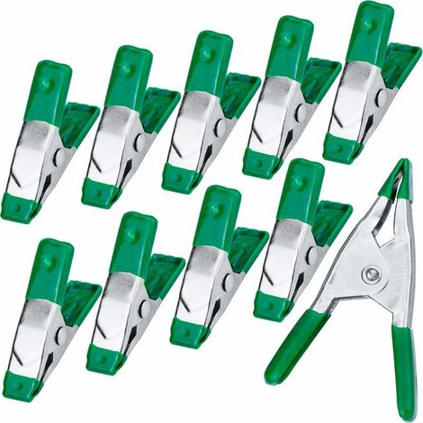 Packung mit 10 2-Zoll-Metall-Federklebeclips mit spitzen Metallspitzen und Gummibeschichtung für Camping und Campingplanen (1/5)
