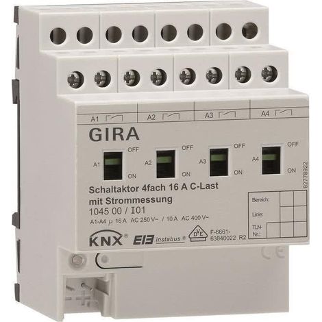 GIRA Schaltaktor 4fach REG KNX/EIB 16A C-Last 104500 (104500)