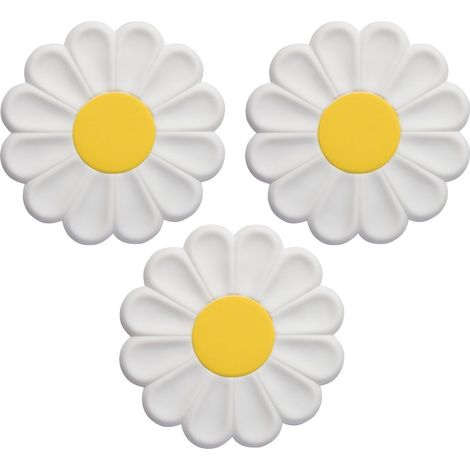 Ensemble de 3 panneaux isolants en forme de marguerite, simples et charmants, blancs. (1/5)