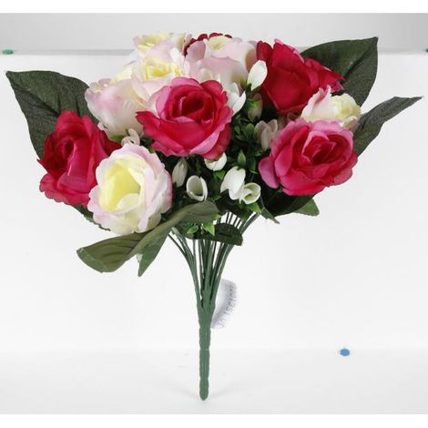 Künstlicher Rosenstrauß Dekoration Kunstblumen Wohnen Pflanzenstrauch Blüten (1/3)