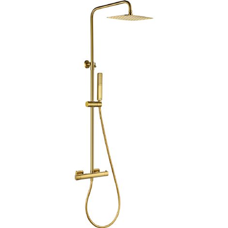 Conjunto ducha termostático Toscana oro cepillado [ IMEX® ]