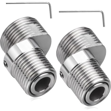 2 Adaptateurs Robinet Douche, Raccord S Pivotant 360° en Acier Inoxydable (1/5)
