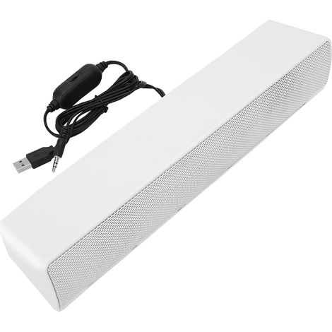 Barre de Son Stéréo Filaire USB Barre de Son TV Lecteur de Musique pc soundbar Boîte de Son Surround Basse, Entrée 3,5 Mm, Son Stéréo 3D avec Large Högtalare (1/5)