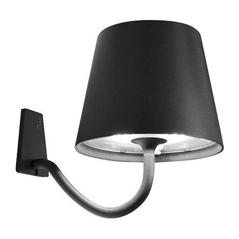 Lampada a led da Parete Poldina Grigio Scuro ricaricabile e dimmerabile con batteria fino a 12 ore