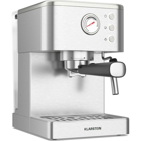 Klarstein Portafiltro SteelPresso  Compacto  20 bar  Vaporizador  bandeja de calor