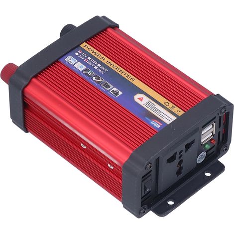 Convertisseur de tension portable 400 W pour voiture, 2 ports USB, charge rapide, onde sinusoïdale modifiée 12 V-220 V 50 Hz ± 5 Hz (1/5)