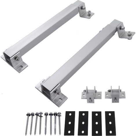 Support de montage pour panneaux solaires réglable 15° à 30°, kit robuste en acier, structure stable pour installation toit ou sol, lot de 2 pièces (1/5)