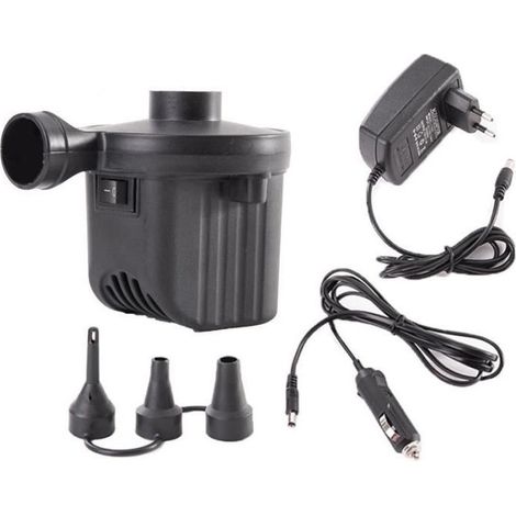 Elektrische Luftpumpe zum Aufblasen und Ablassen der Luft, mit 3 Düsen, 220 V Wechselstrom/12 V Gleichstrom, elektrische Paddelpumpe für Schwimmbecken, aufblasbare Pumpe (1/5)