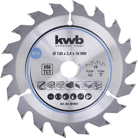 kwb 581857 Lama circolare in metallo duro 130 x 16 mm 1 pz. (1/2)