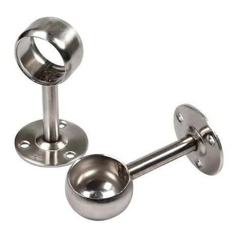 Soporte de techo ajustable para barra de cortina, paquete de 2 unidades, 2,5 cm, color níquel. (1/4)