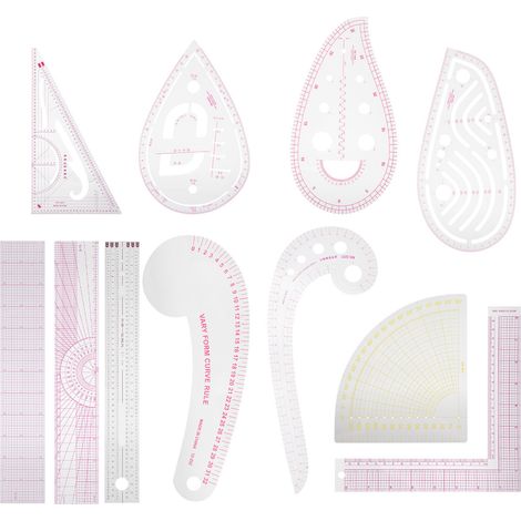 Ensemble de règles de couture multifonctionnelles pour la confection de vêtements et autres projets de couture. (1/5)