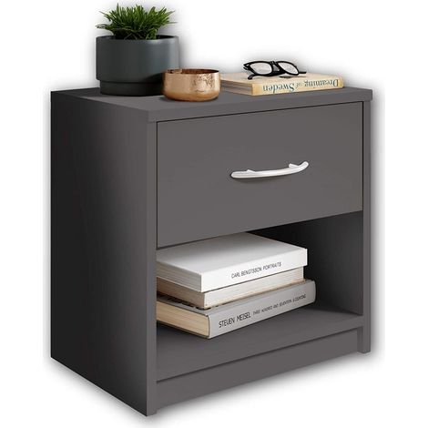 Nachtkommode Nachtkonsole 1 Schublade ca. 39 x 41 x 28 cm PEPE Graphit grau