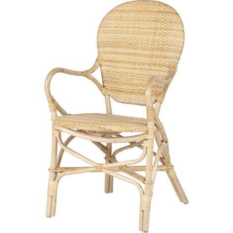 Chaise en rotin marron 60 x 55 x 92 cm (1/2)