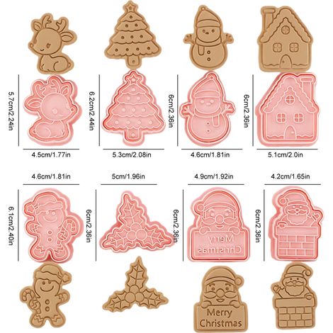 8 Emporte-pièces DIY Noël Cartoon 3D Biscuits Moule Plastique Pâtisserie Décor (1/3)