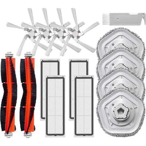 Pour aspirateur robot autonettoyant Xiaomi Dreame Bot W10 W10 Pro : brosse principale, brosse latérale, filtre HEPA, lingettes de nettoyage
