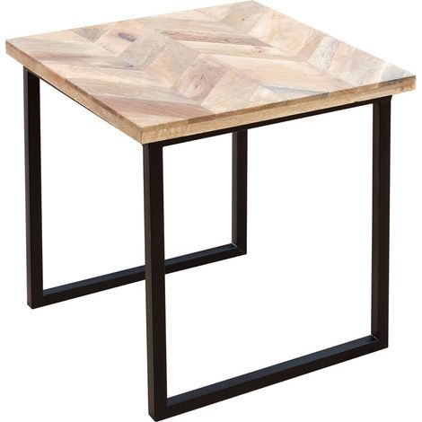 Couchtisch Holz Metall 45 x45 cm quadratisch Industrial Beistelltisch (1/4)