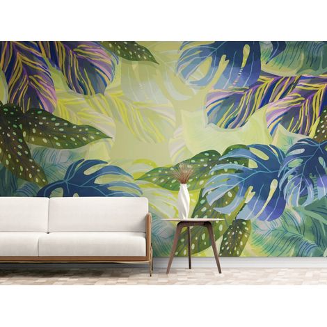 Papier Peint Tropical - Forêt Luxuriante Vintage - 150 x 250 cm (1/2)