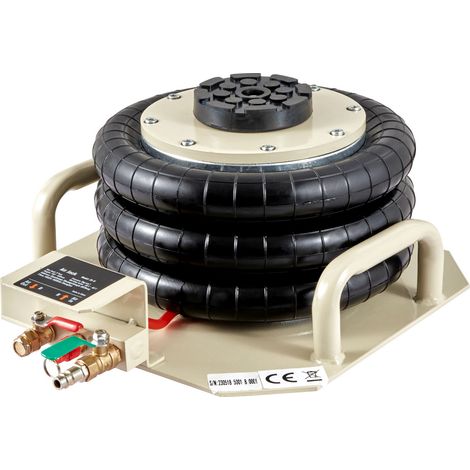 Cric Pneumatique 3T/6600 lbs, Lève jusqu'à 450 mm, Levage Rapide 3-5s, Poignées Latérales, pour Voitures et Ateliers (Blanc) (1/5)