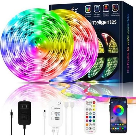 Ruban LED - Intelligent - 10m - WiFi - Compatible Alexa et Google Home - Multicolore (1/5)