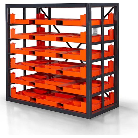 RR Industrietechnik Kassettenregal Typ RKR-20 Kleinformatbleche 241x115x228cm BxTxH Außenmaß mit 2000kg Traglast