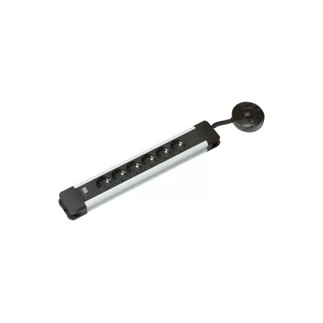 BACHMANN 330.142 Steckdosenleiste 6xSchuko 1xFußtrittschalter Strom 1,5m schwarz grau Kinderschutz-'1001475' (1/2)