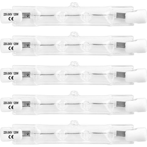 R7s 78mm 120W Halogenlampe Dimmbar, 1800LM Warmweiß 2700K, AC220-240V, R7s Doppelstrahler für Deckenleuchten, Sicherheitsarbeitsleuchte, Landschaftsbeleuchtung, 5 Stück (1/5)