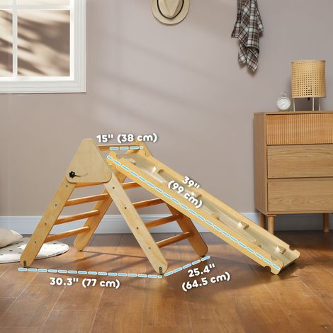 Ensemble 3 en 1 de jeux d'escalade en bois avec rampe pour tout-petits (1/5)