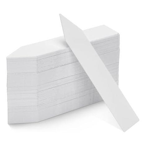 étiquette en plastique pour plantes 100 pièces, étiquette de jardin en plastique blanc 10x2cm (1/4)