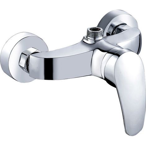 Robinet de douche mural en laiton massif, mitigeur eau chaude/eau froide, robinet de baignoire, 2 poignées, pour salle de bain domestique et hôtelière, finition chromée durable (1/5)