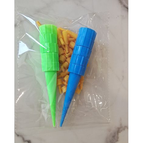 Bewässerungsspitzen für Pflanzen, 10 Stück, selbstbewässernde Spitzen für Pflanzen, mit einstellbarem Steuerventil. 2 Farben (Grün & Dunkelblau)