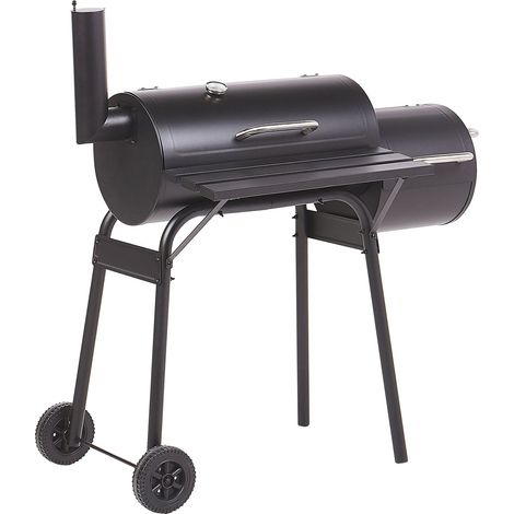 Charcoal BBQ Grill KATLA with Smoker Metal Black