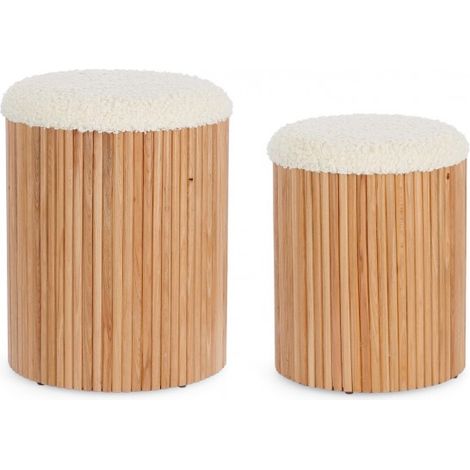 Poltrona Pouf "Neda" per interno, con struttura in mdf e compensato, set da 2 pezzi (1/5)