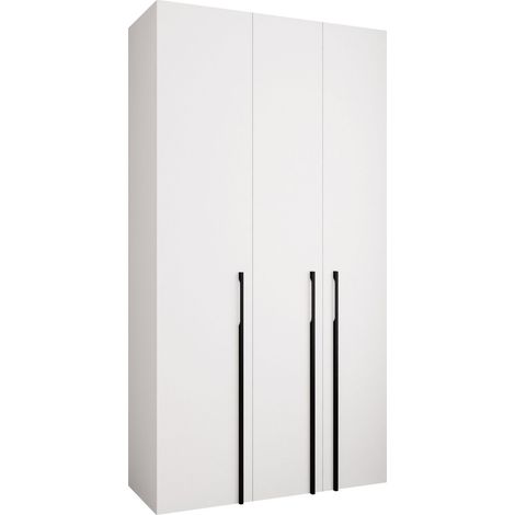 Armario Hartford 571, Blanco, 246x130x52cm, Puertas de armario: Con bisagras, Número de estantes: 8