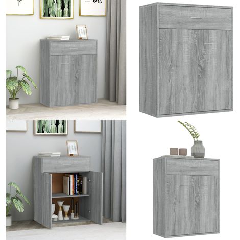 Buffet Sonoma gris 60x30x75 cm Bois d'ingénierie - Buffet - Meuble De Rangement - Armoire - Commode - Salon - Home & Living (1/5)