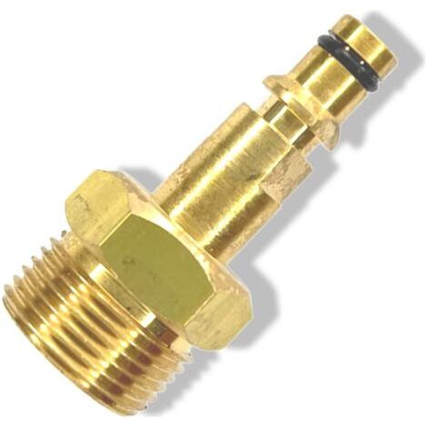 Adaptateur compatible avec tuyaux haute pression M22 x 1,5 IG pour Kärcher, Kränzle, etc., longueur 5 cm, adaptateur à connexion rapide (1/4)