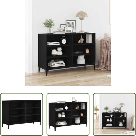 vidaXL Buffet bois - Buffet Chêne noir 103,5 x 35 x 70 cm Bois d'ingénierie (1/5)