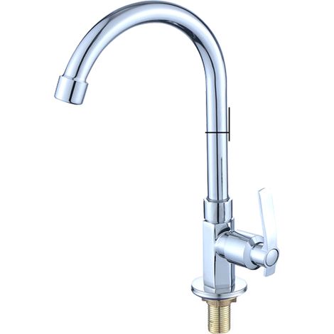 Robinet de cuisine G1/2 à un seul robinet vertical d'eau froide, robinet de cuisine en alliage de zinc pour évier avec eau froide uniquement, pour la cuisine, l'extérieur et le jardin. (1/5)