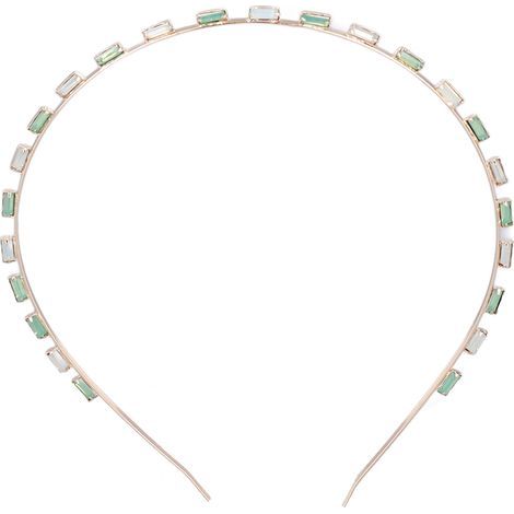 Bequemes, glänzendes und farbenfrohes elastisches Strass-Haarband, praktisches Haaraccessoire CHT-712 grün (1/5)