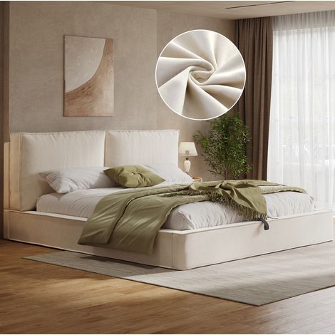 Cama matrimonio con almacenaje terciopelo 180x200 OKMYHOME (1/5)