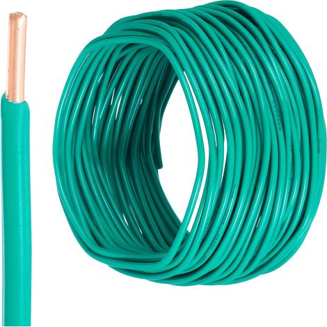 50 Pieds Fil Electrique Isolé Cuivre Solide 12 AWG Câble De Connexion Fil THHN Résidentiel, Industriel, Mise À La Terre, Classé 600 Volts, Vert (1/5)