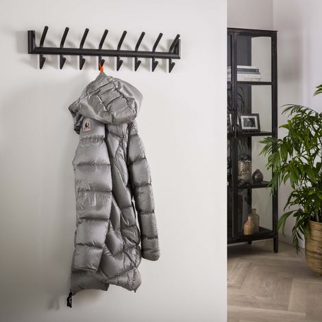 Garderobe Kym 2x8 Haken Matt Dunkelgrau 78 cm
