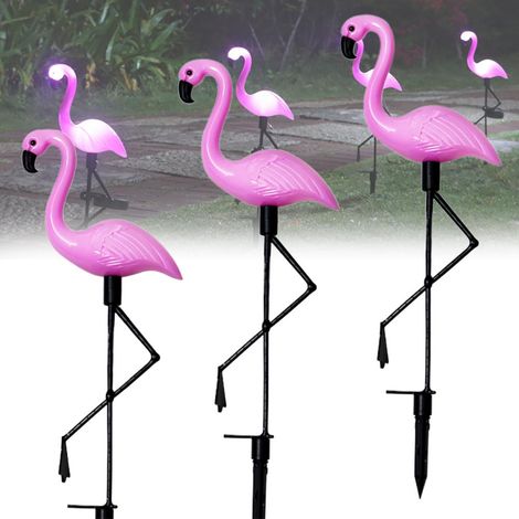 Lampes solaires d'extérieur en forme de flamant rose, lampes sur piquet à Led, économie d'énergie, paysage pour cour de mariage (1/5)