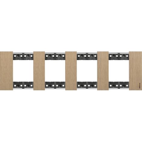 Living Now plaque chêne 4X2 modules 71V BTICINO BTKA4802M4LM