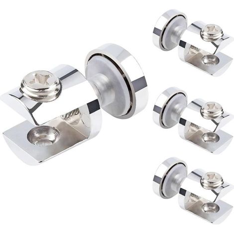 Lntyq 4 Pièces Supports D'étagère en Verre, Pinces à Verre, Supports de Serrage Cylindrique pour Verre, Support de Verre Réglable pour Verre de 5-10mm (1/5)