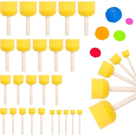 30PCS Éponge Peintue en Mousse Bosse ondes pou Poteie et Gaffitis - Pinceau Éponge pou Enfant
