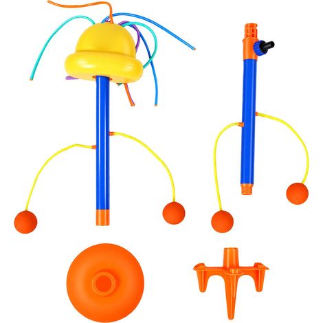 Jouet d'arrosage d'eau, visage souriant, 8 Tubes mobiles et 4 buses latérales, été pour pelouse et cour (1/5)