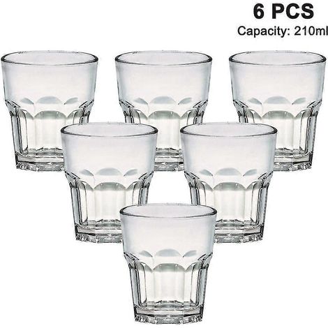 Lot de 6 verres transparents en acrylique, compatibles lave-vaisselle et sans BPA (1/5)