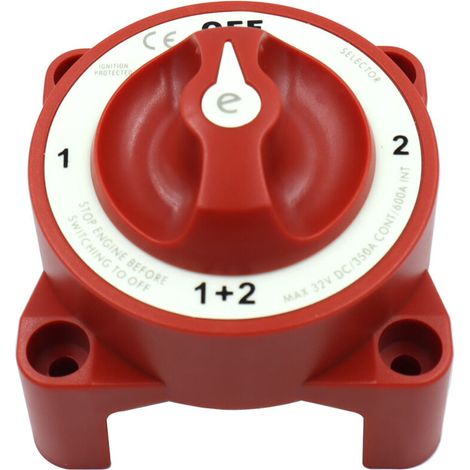 Interrupteur isolateur de batterie 350A 4 positions – Pour moto, voiture, bateau – Robuste et durable – Conductivité cuivre plaqué argent (1/5)