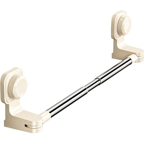 Porte-Serviettes à Ventouse, Extensible 30-59 cm, Fixation Murale sans Percage, Réglable 180°, pour Salle de Bain, Douche, Cuisine (1/5)