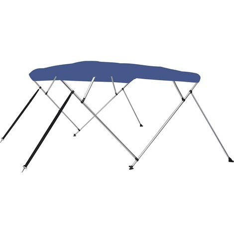 Taud de soleil pour bateau bimini 4 arceaux bleu marine 243 x 180 x 137 cm - PANGIVO (1/5)